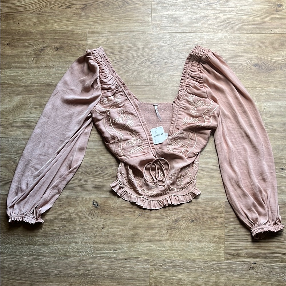 Free People Veronica Embroidered Blouse